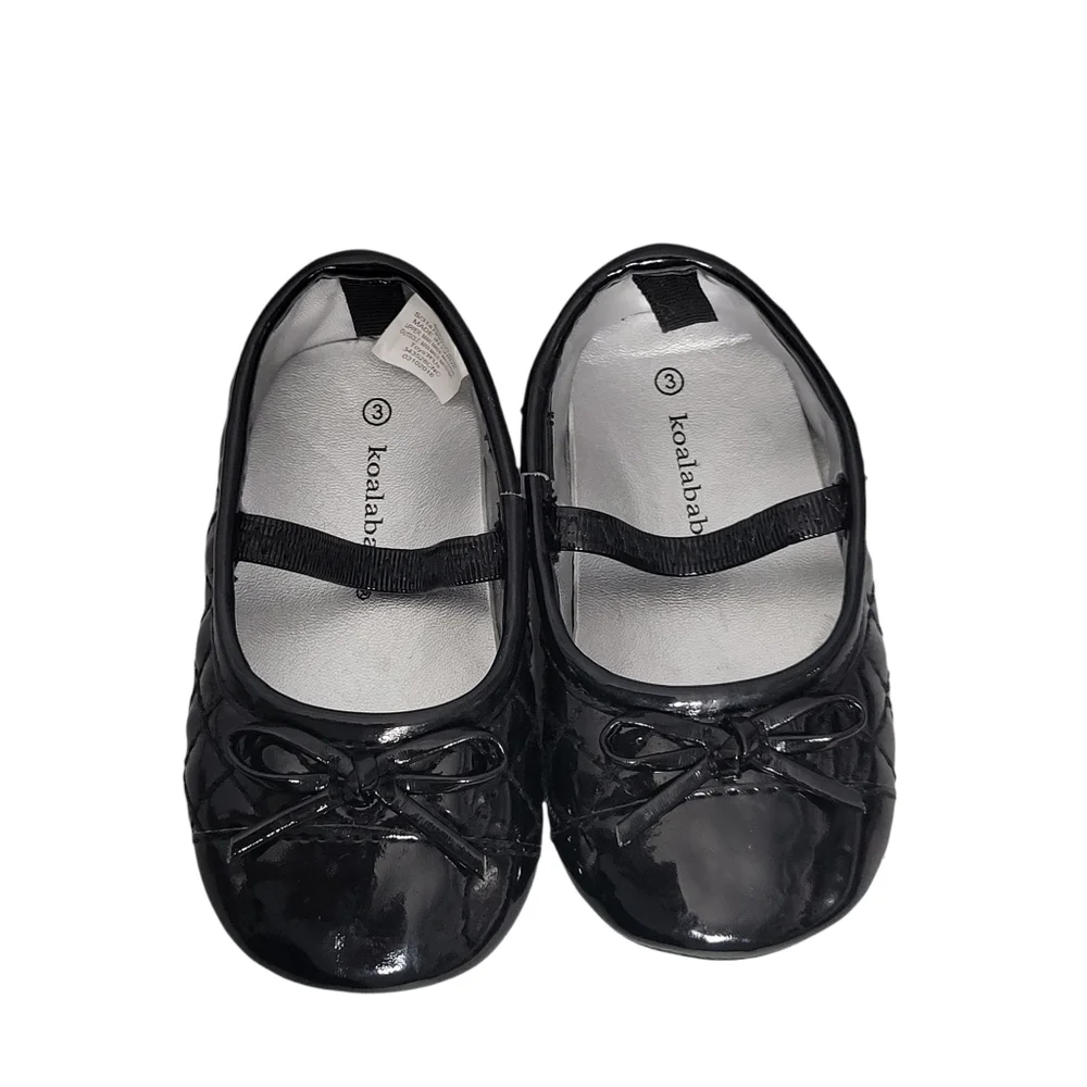 Koalababy Black Faux Patent Leather Ballet Flats